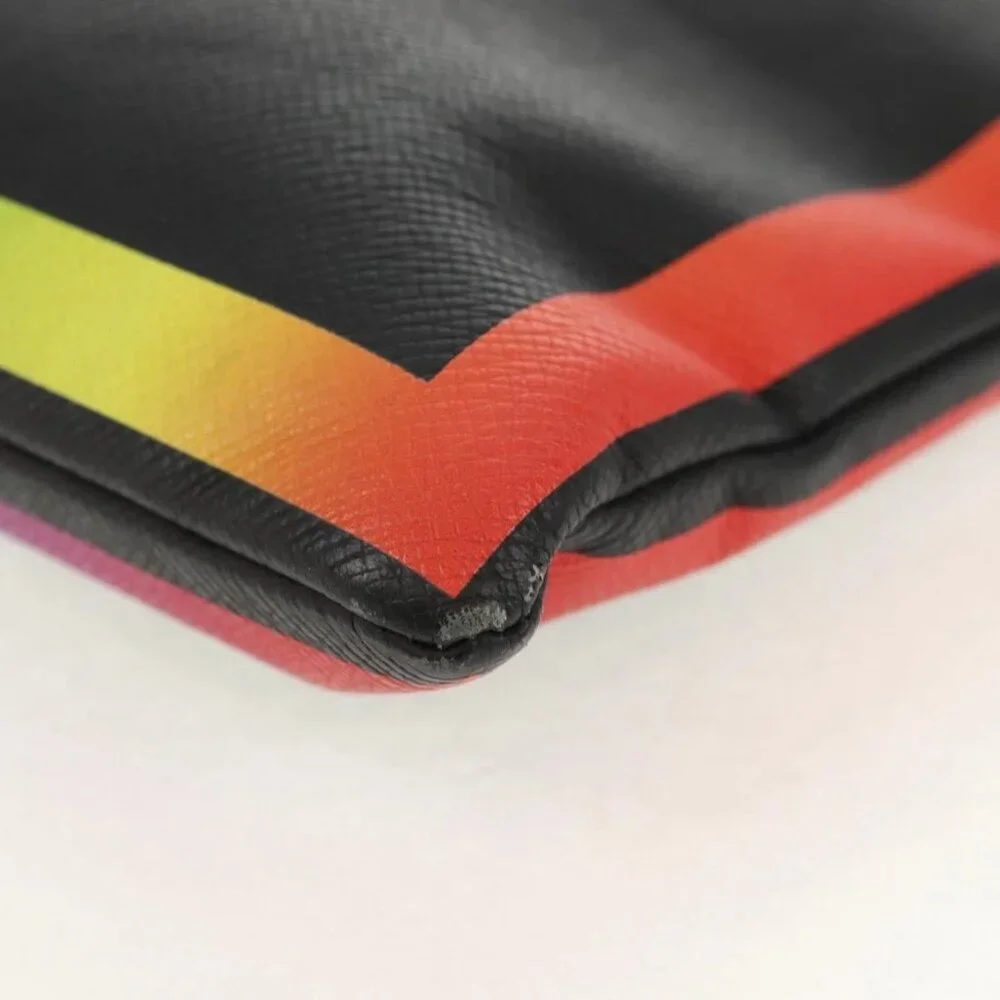 LOUIS VUITTON taiga rainbow Chain Pochette A4 Bag Black M30347 LV Auth 157880M - Picture 5 of 16